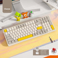 Bluetooth wireless mechanical keyboard with compact 39cm width and hot-swappable red linear switches