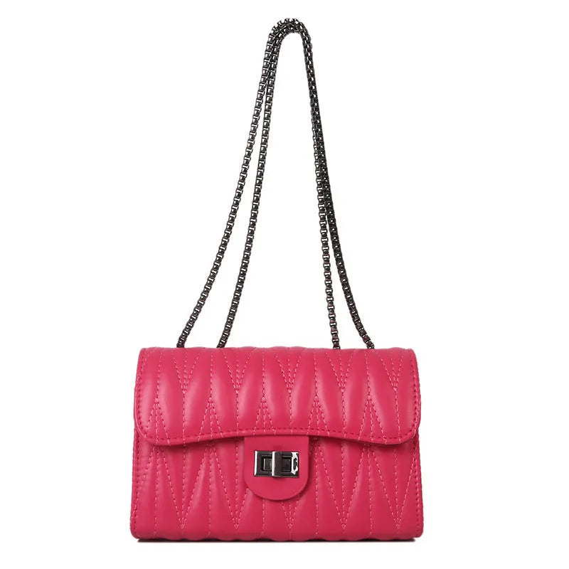 Retro textured diamond small women's shoulder bag in PU leather with single strap