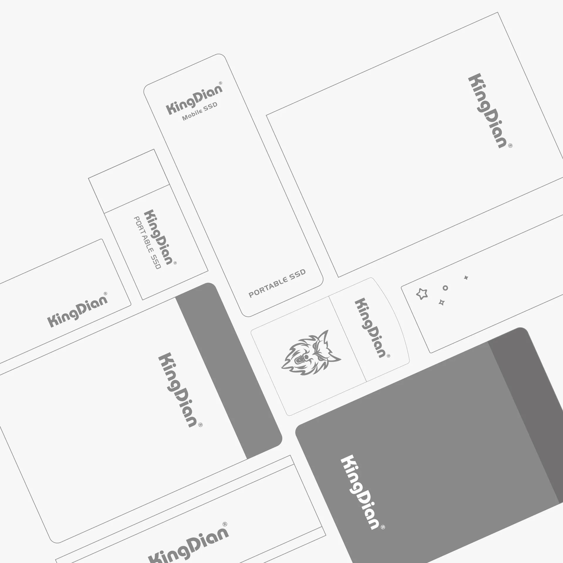 Grey USB3.0 mobile SSD for direct phone connection with capacity options from 120GB to 1TB