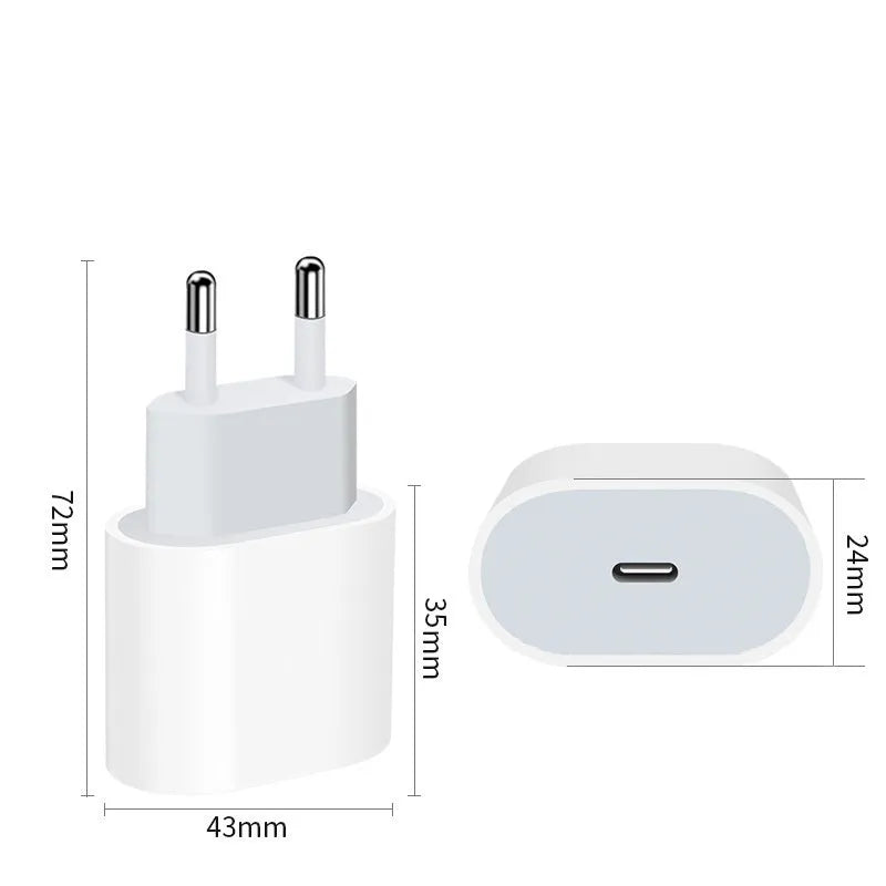PD20W mobile phone charger with USB port in American or European colour