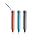 Green 24 in 1 electronics repair screwdriver set with magnetic bit storage and prism grip handle.