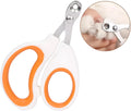 Blue pet nail clippers with a circular hole for safe trimming of cat, bird, and reptile nails.