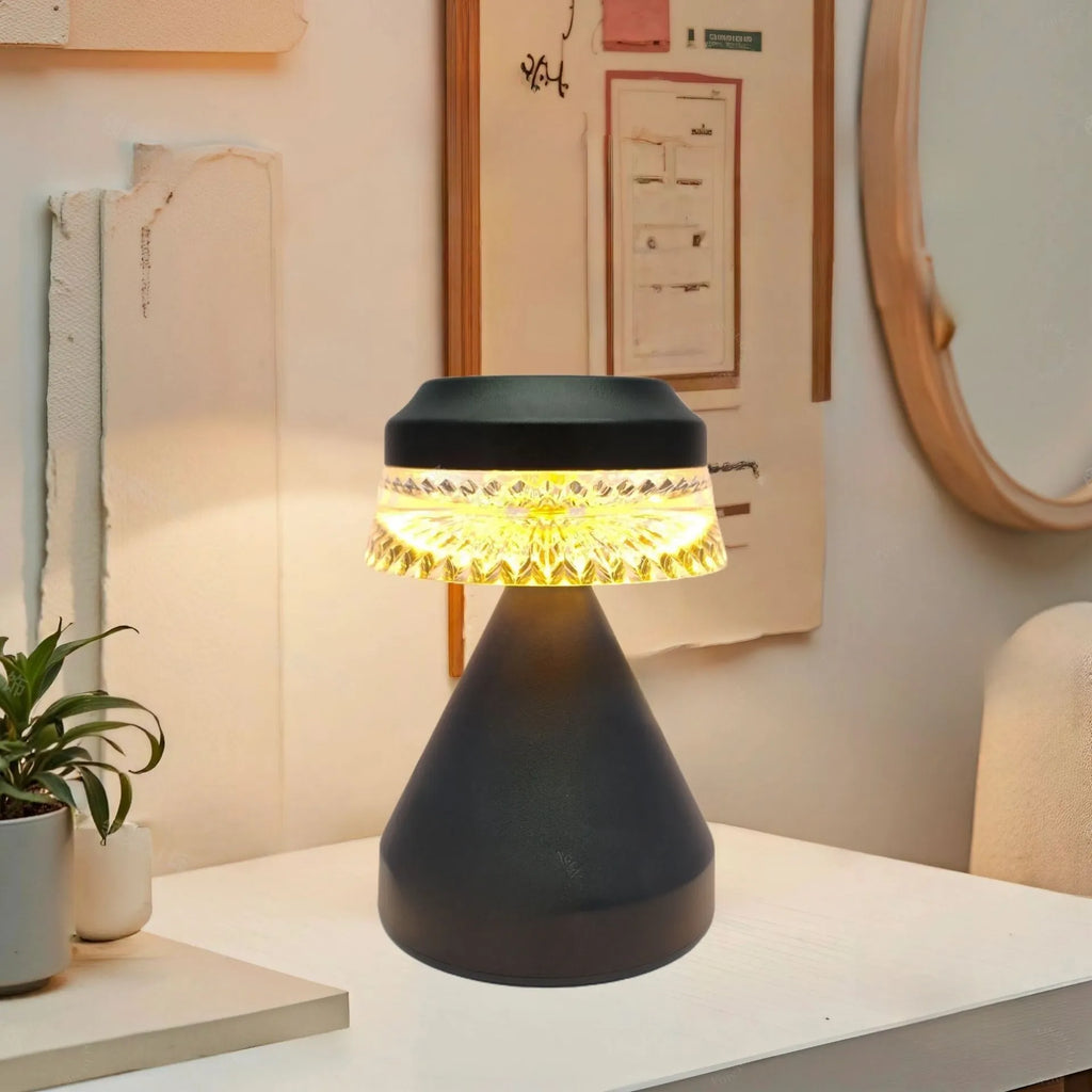 Creative small USB charging night lamp with dimming in black, brown, and orange colour options.