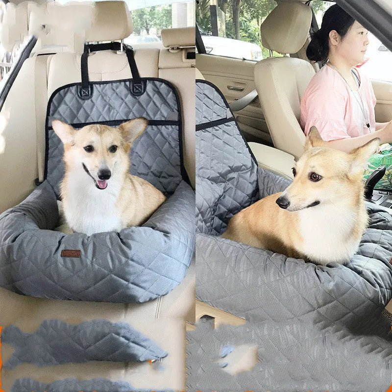 Pet car nest mat in black non-slip Oxford cloth with waterproof surface for dogs