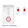 White elderly emergency alert device with buzzer unit and three wireless emergency buttons