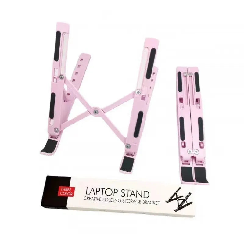 Black aluminium laptop cooling stand folded with silicone surface for 16-18 inch devices