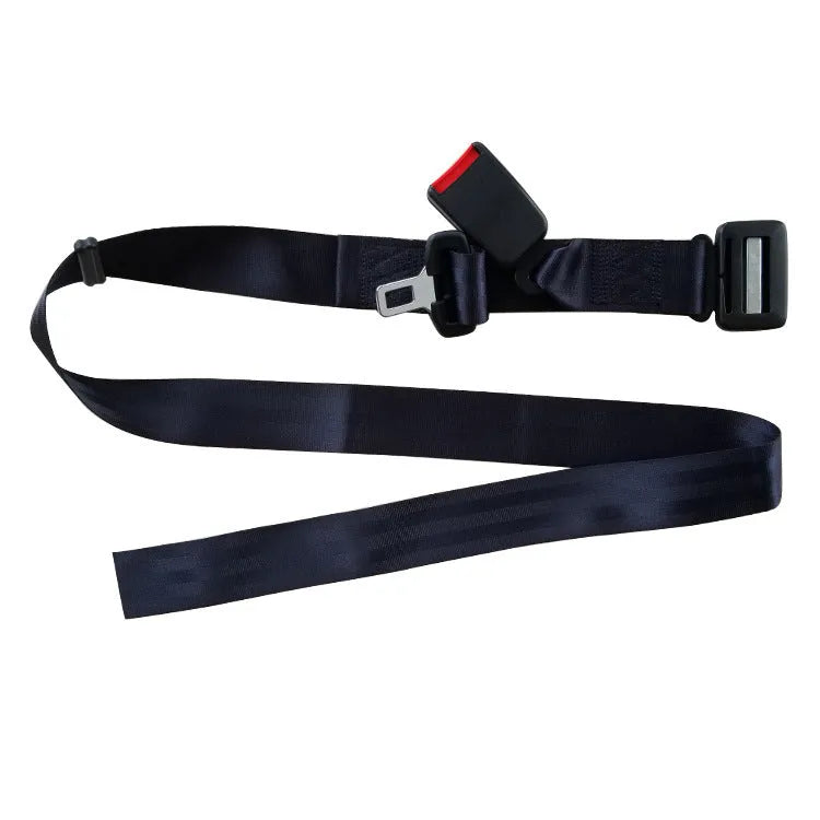 Pregnancy car seat belt for belly support, 1.75m long, polyester and steel, black snap buckle