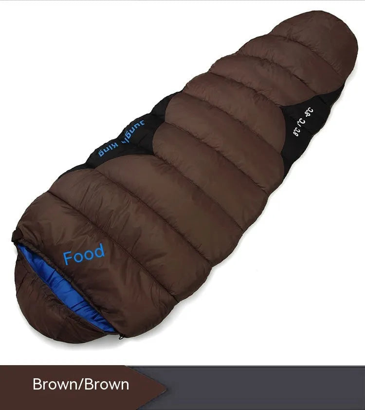 Mummy-style camping sleeping bag in Army Green with compression storage bag