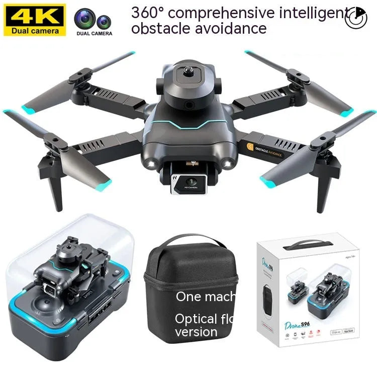 Fully obstacle avoidance four-axis drone with optical flow hover and dual camera for aerial photography