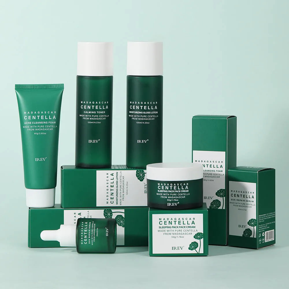 Snow Grass facial skincare set with Centella Asiatica – 80g 120mL 20mL 50g 120mL