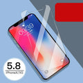 Apple iPhone tempered glass screen protector film for front and rear, showing half-screen design