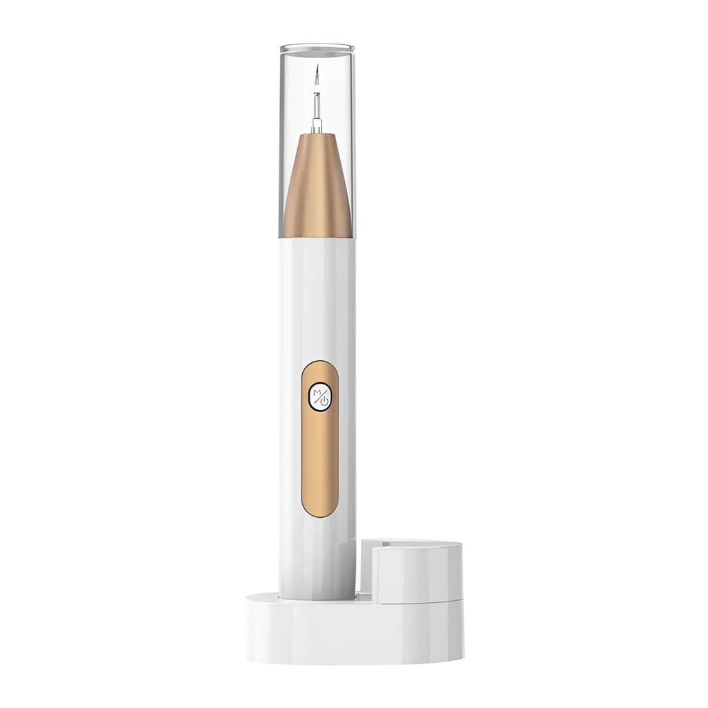 Gold handheld ultrasonic tooth cleaning device for removing tartar and stains