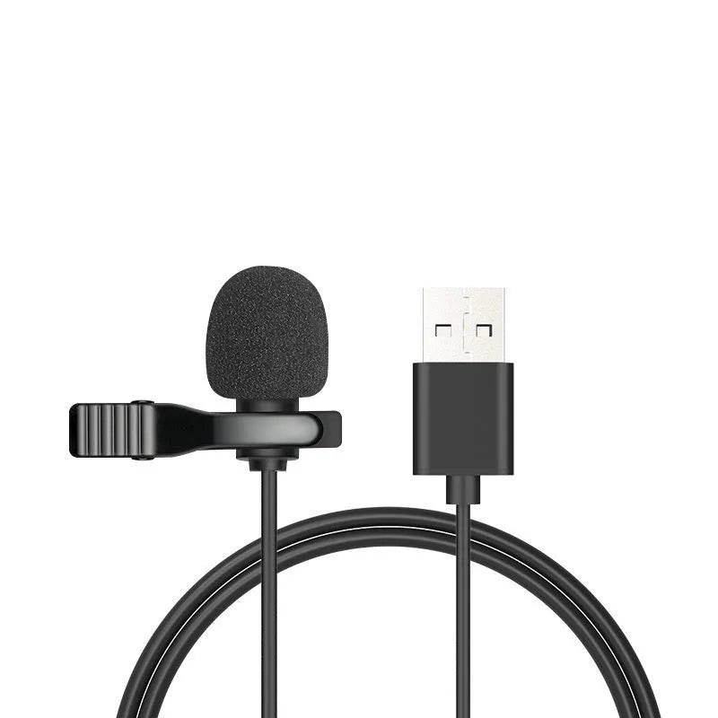 Lavalier clip microphone earphones with 1.5m cable and choice of plugs including Apple, Type-C, USB and 3.5mm versions
