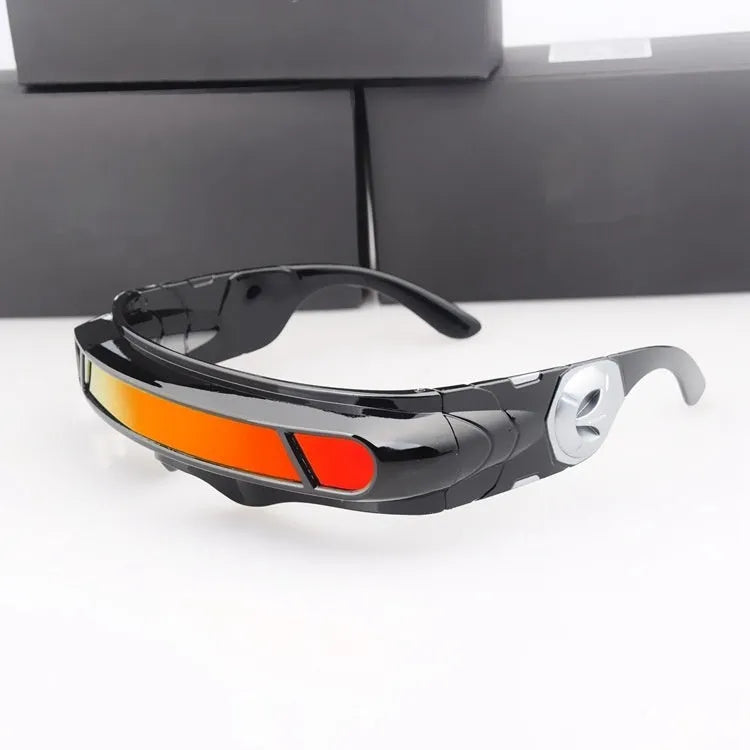 Black polarised sports sunglasses with full rim PC frames showing mercury lens colour options