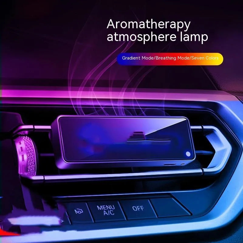 Black LED automobile aromatherapy air vent perfume diffuser with USB cable and fragrance sticks