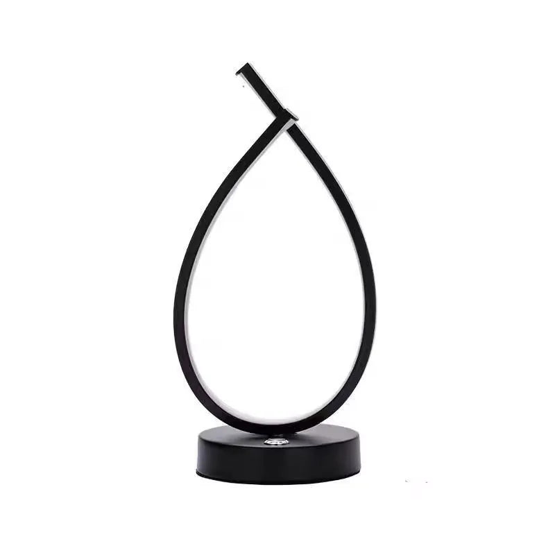 Water drop black warm light table lamp 30cm height on bedside table