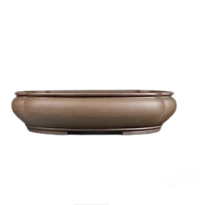 Handmade antique Pukou papaya-shaped purple clay flower pot measuring 46x35.5x11cm