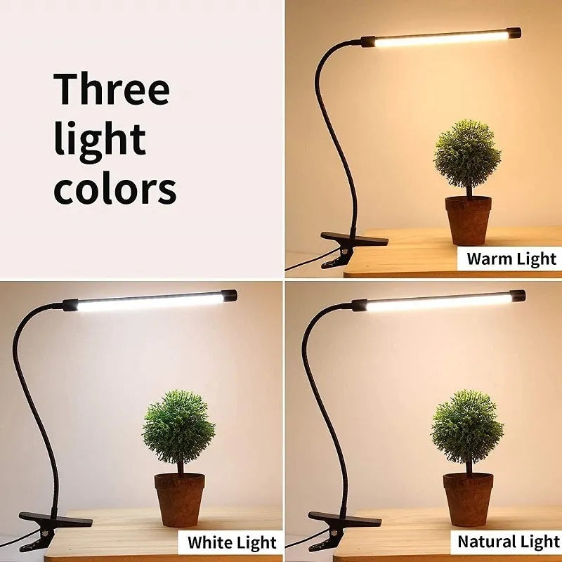 Black or white USB-powered LED desk lamp with 26 cm length for student study areas