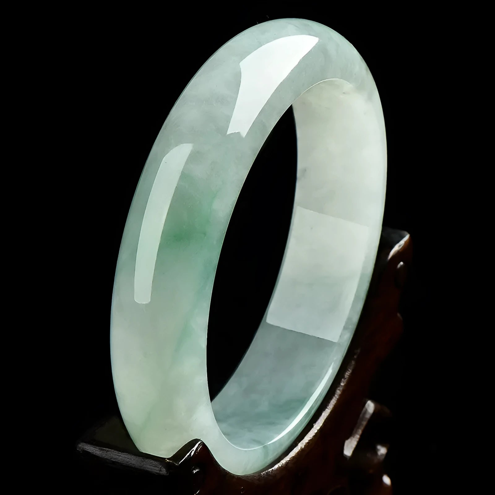Natural jade bracelet light sun green colour unisex sizes 53 to 64