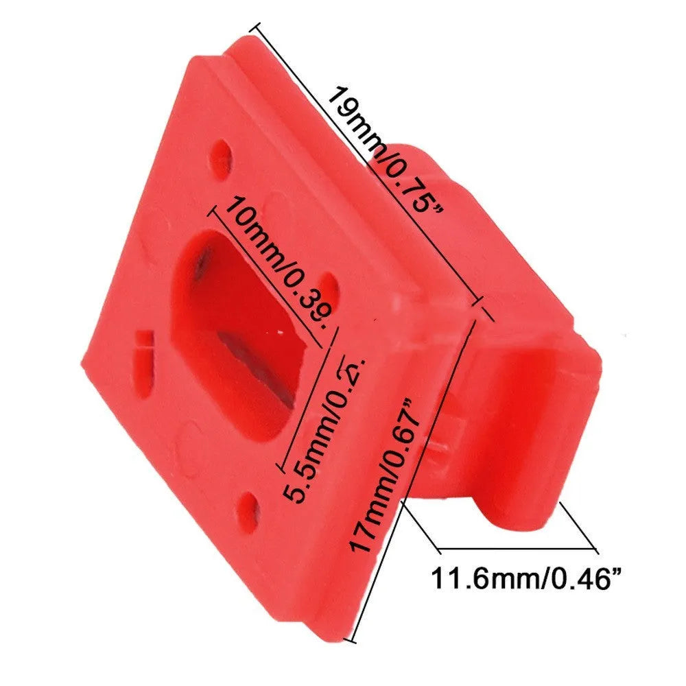 Ten black plastic BMW interior door panel trim clips or fasteners on a white background.
