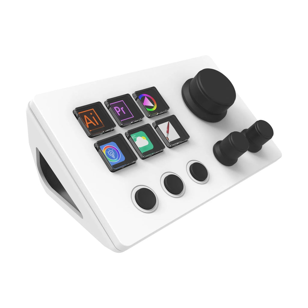 Black silicone numeric keypad with USB cable and mounting bracket on desk