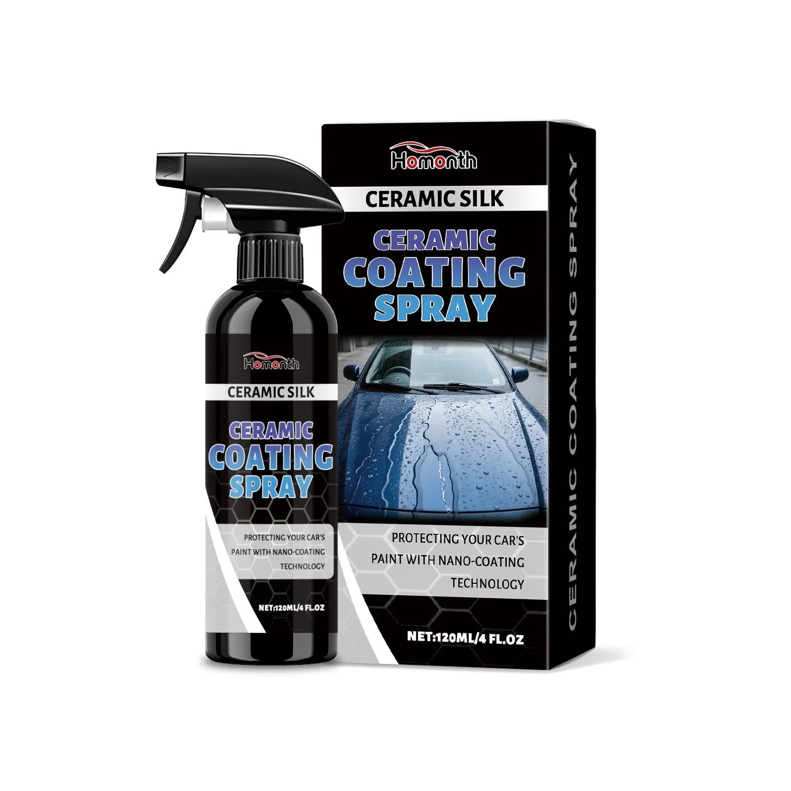 120ml ceramic coating spray bottle for automotive paint protection with polytetrafluoroethylene