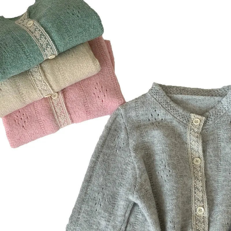 Korean artistic retro sweater coat in viscose fibre fabric with loose free-size fit