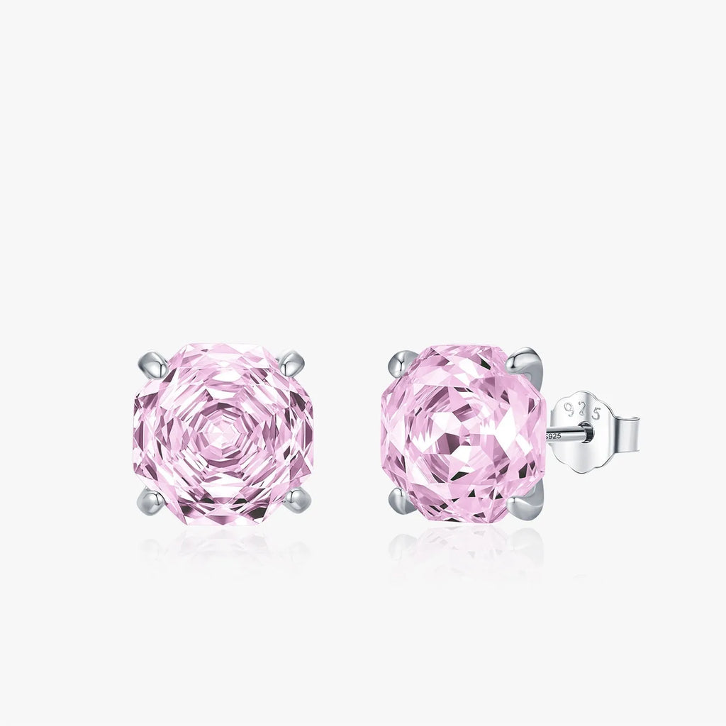 S925 sterling silver rose stud earrings in flower design with rose elements