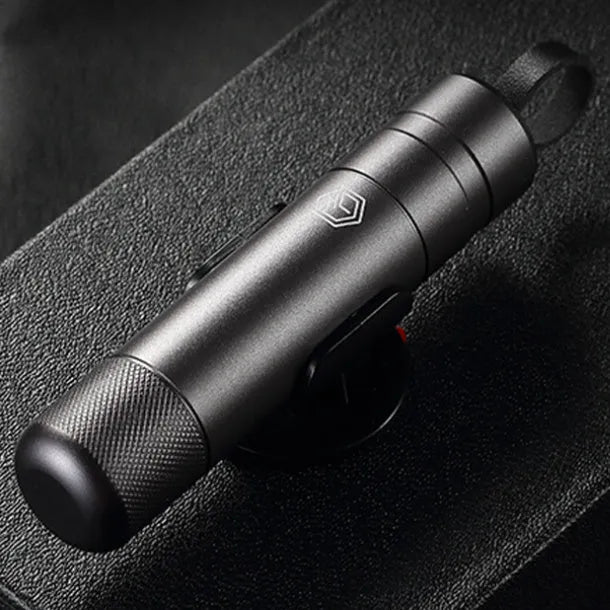 Gun grey aluminium alloy car safety hammer with bearing steel impact head on test glass
