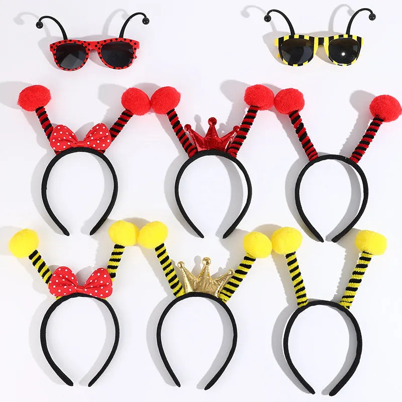 Yellow bees dress up headband and glasses costume accessory set for children