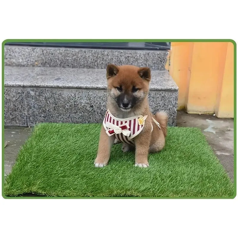 Artificial grass dog and cat toilet training mat showing three different size options