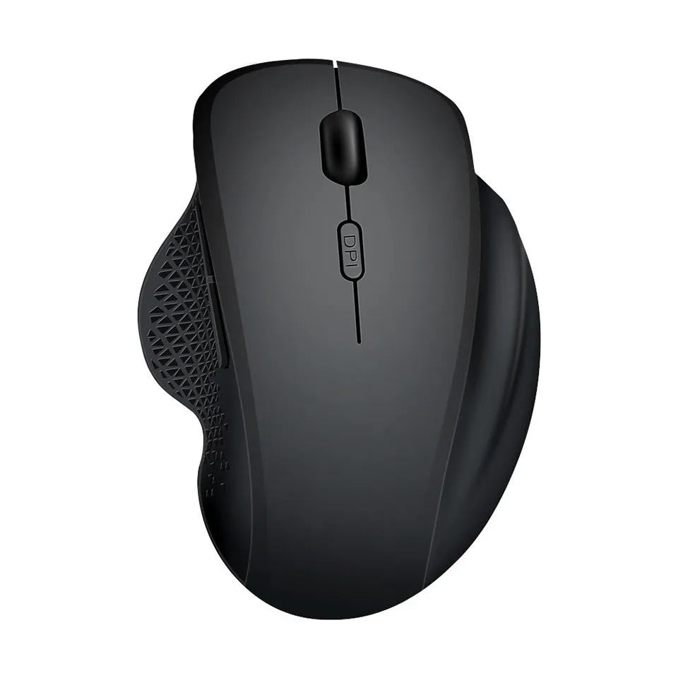 Wireless USB computer mouse with self-charging in black and grey colour options