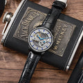 Men's luxury zircon mechanical watch with waterproof case and choice of strap options