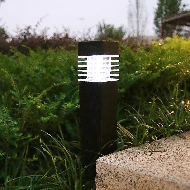 Square solar lawn ground lamp for garden lighting with PVC ABS construction