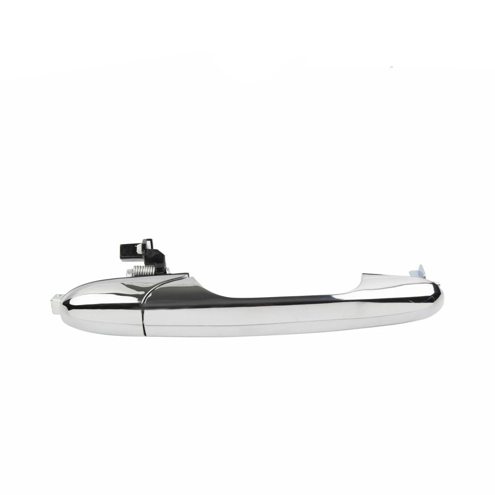 Black plastic replacement door handle for Fiat 500 measuring 16.2x8x7 cm