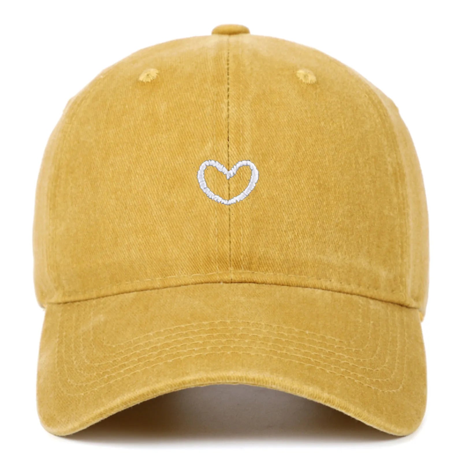 Adjustable retro-style cotton baseball cap with embroidered detailing, shown in a selection of colours.