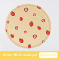 Round pet cooling mat with cartoon pattern design for dogs in beige bunny or blue cat options