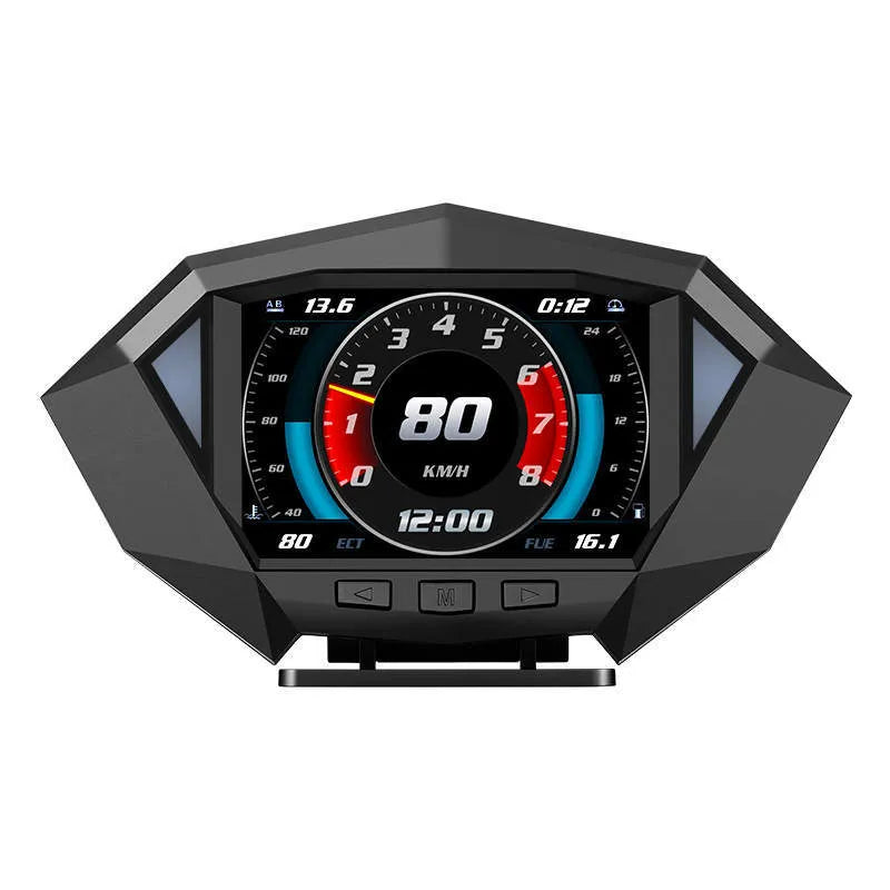 P1 black vehicle HUD head-up display with HD LCD screen and OBD cable