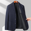 Men's loose fit wool blend coat in black colour suitable for spring and autumn casual wear
