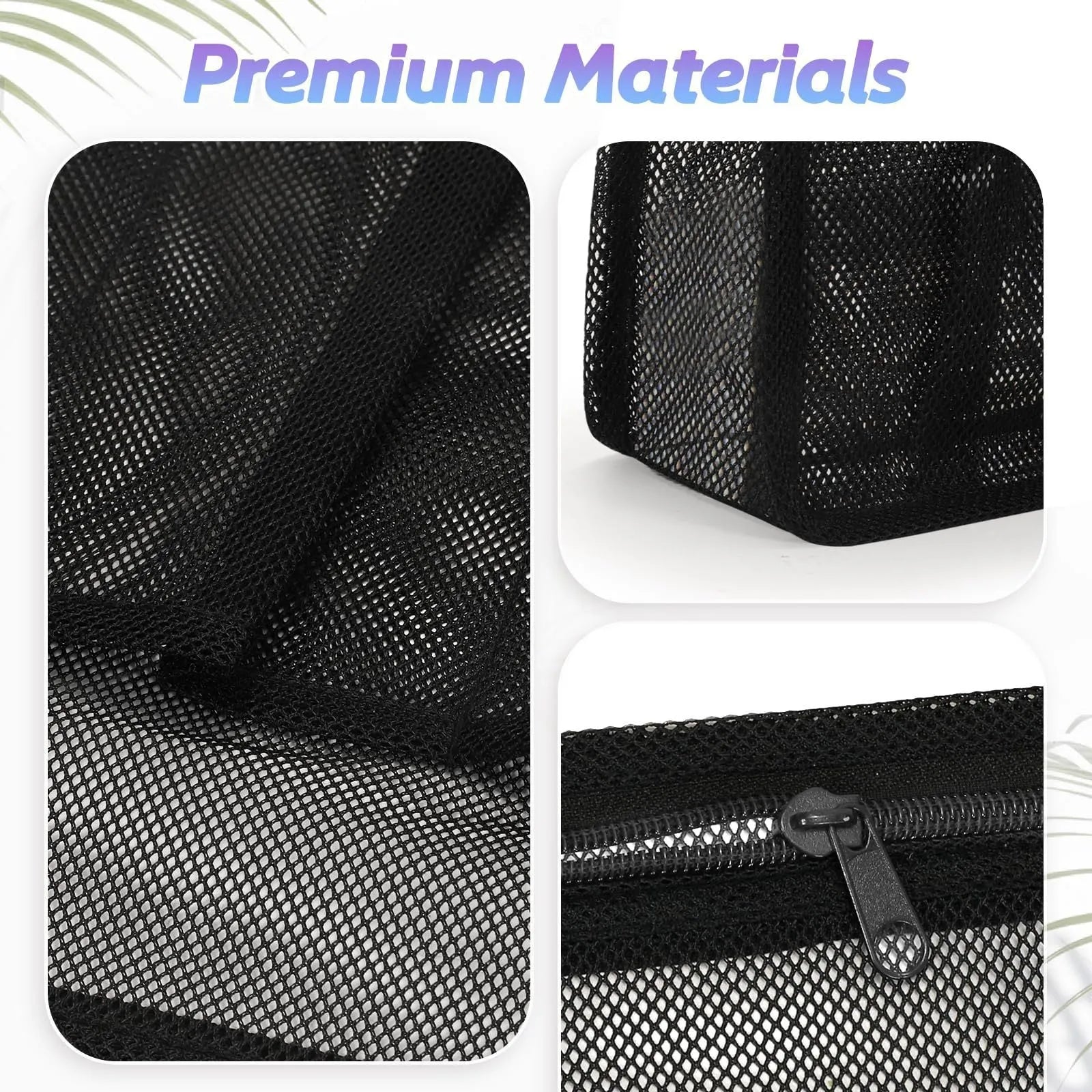 Large capacity black polyester mesh swimming gym bag with dry wet separation design