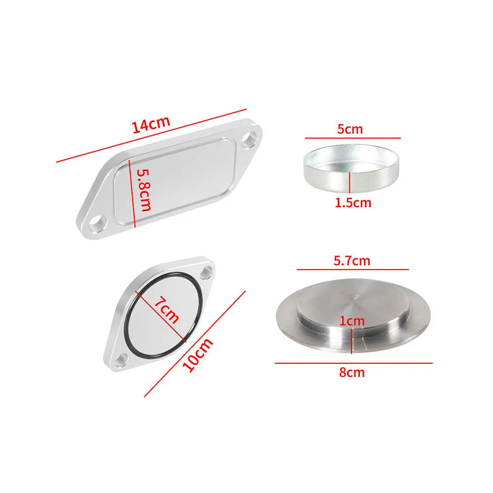 Silver aluminium alloy valve cover plug for automotive EGR systems