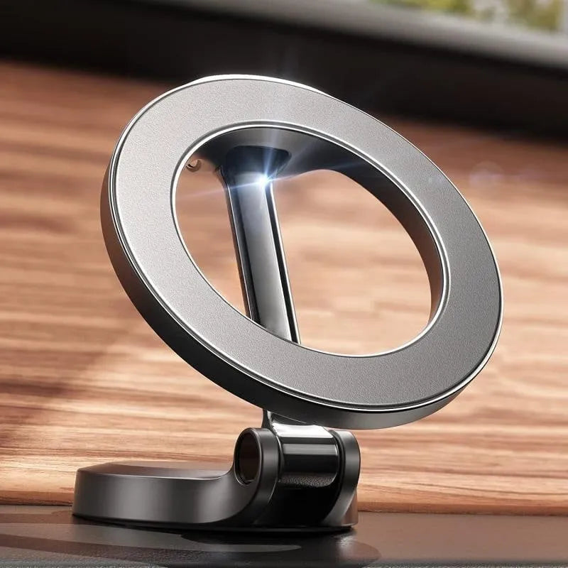 All-metal magnetic car phone mount with foldable design in Qian Colour for dashboard installation