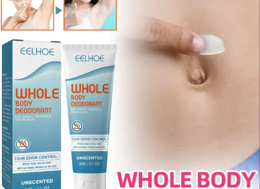 EELHOE Body Deodorant Cream 60g pot with blue eucalyptus and citrus peel extract for armpit odour control