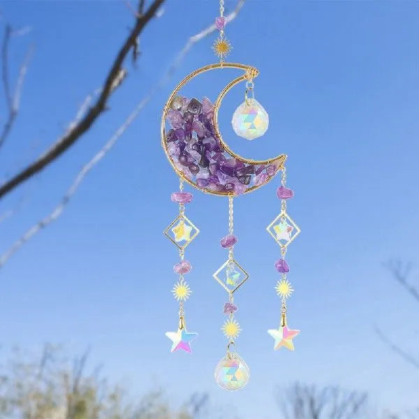K9 crystal moon car pendant hanging decoration with 420mm length