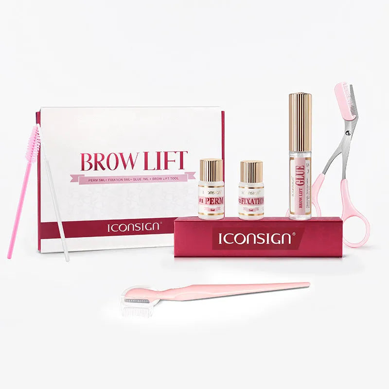 Pink eyebrow quick ironing scalding suit for keratosis treatment and styling