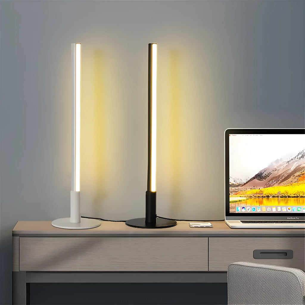 Black retro decorative atmosphere lamp with aluminium alloy body on a side table.