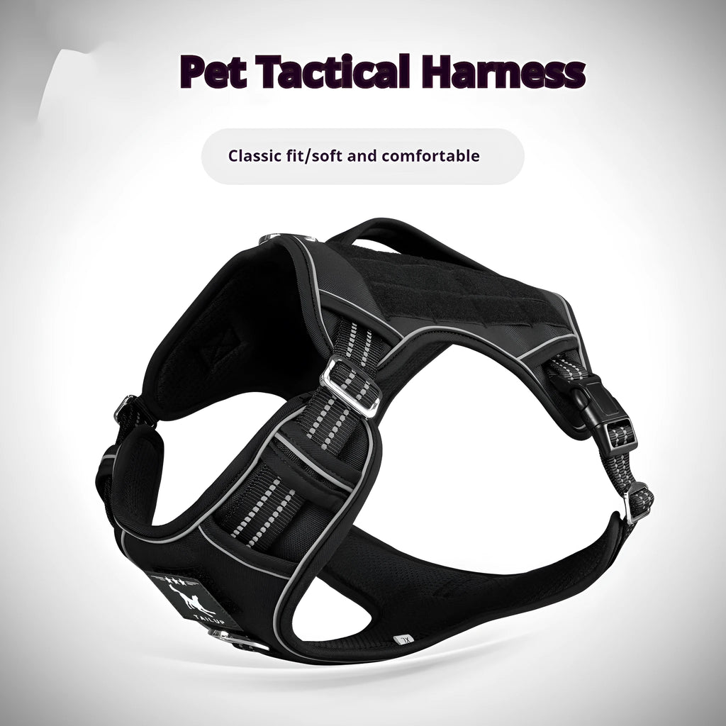 Tactical working dog chest strap in Oxford cloth with metal ring, available in black, khaki, yellow camo, forest camo, olive green, sizes M L XL