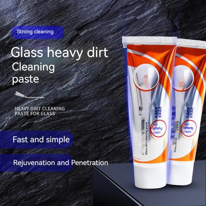 Car windscreen cleaning agent paste in white 65ml packaging with sponge mop applicator