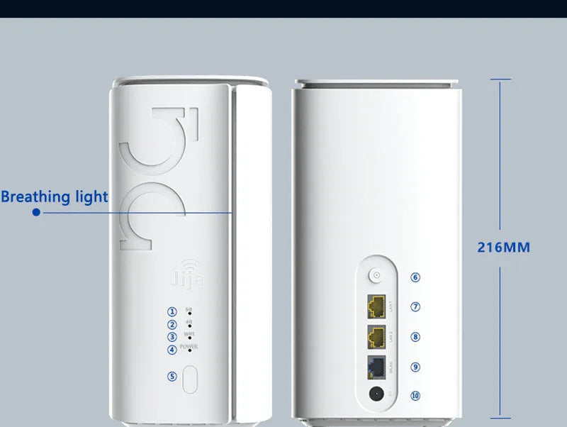 Compact 4G CPE wireless router with dual chip options and 51x30x5mm dimensions