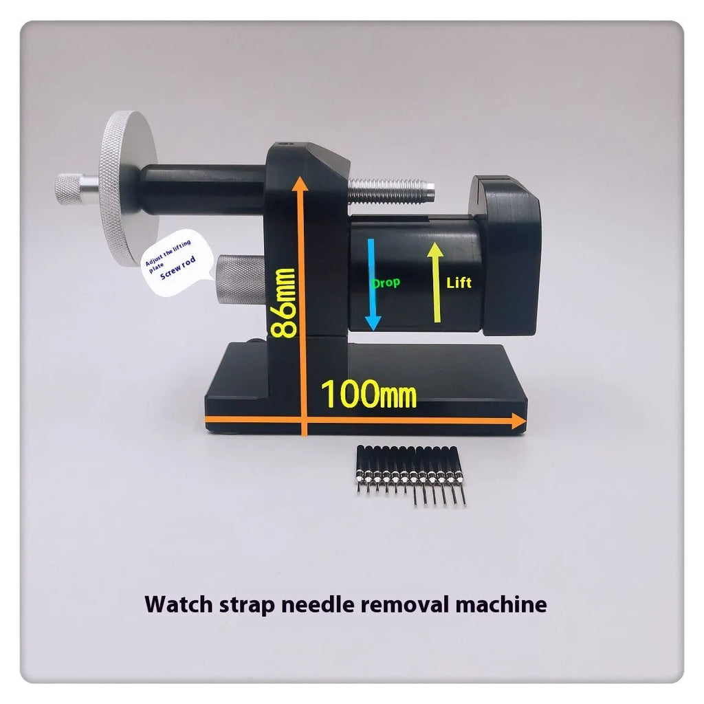 Alloy steel watch strap stripping machine toolset for watch repair, 12 pieces.